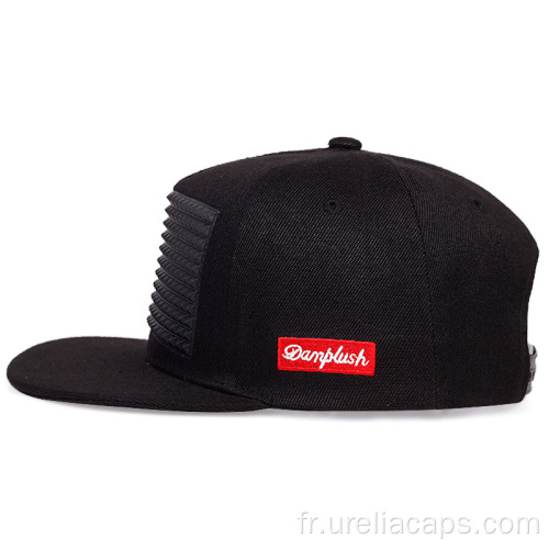 Casquette snapback en coton avec imprimé en caoutchouc